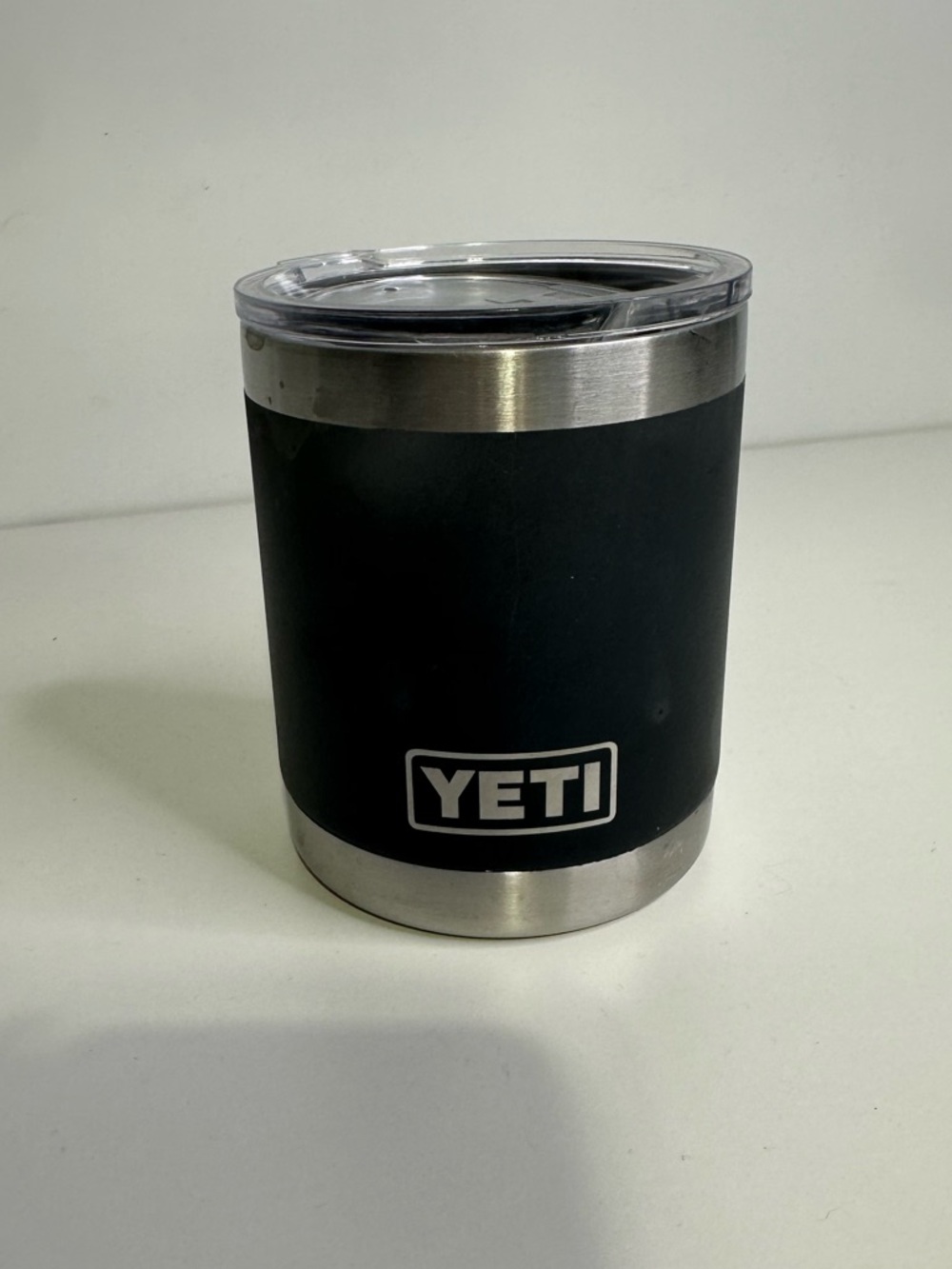 YETI Rambler 10 oz Stackable Lowball Insulated Travel Mug Black Stainless.